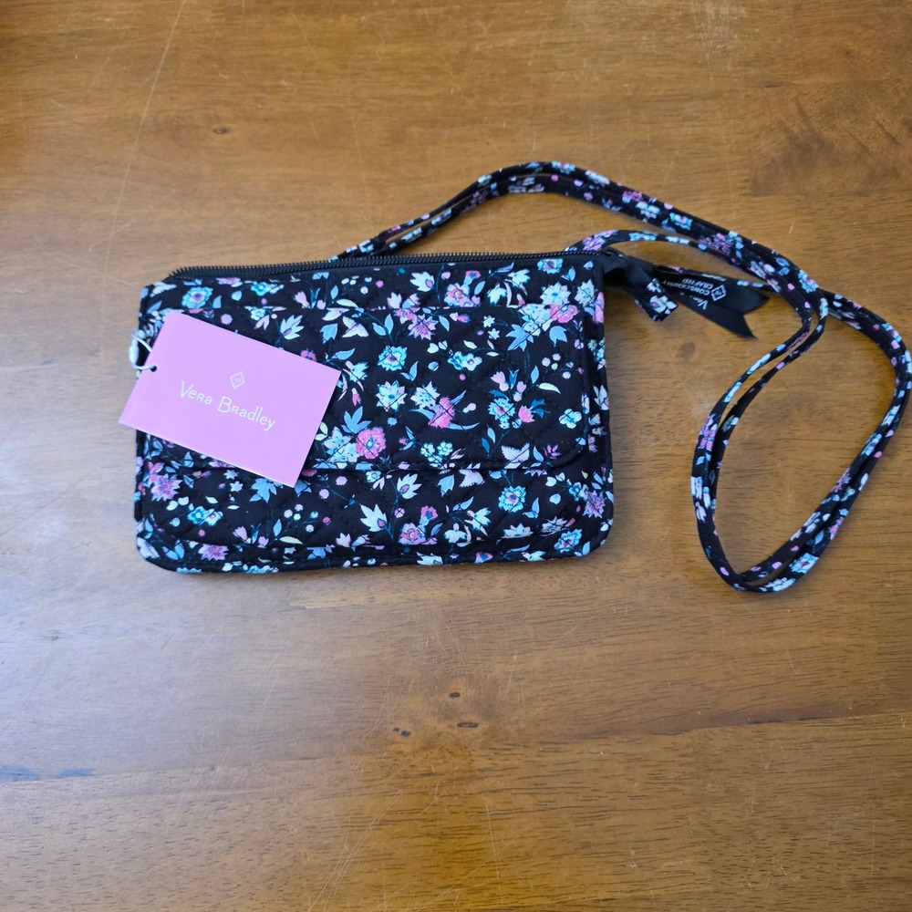 Vera Bradley Wallet Crossbody Botanical Ditsy Floral Quilted Bag Small Purse